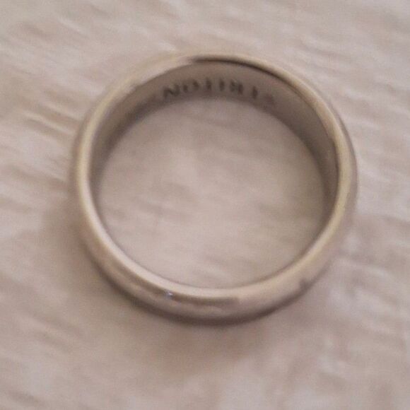 A Triton Men's Ring Tungsten Carbide Steel Wedding Band Silver Tone Size 10 - Picture 5 of 9